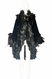Bob Mackie Velvet Coat w/Feather Trim