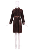 1970's Gucci Brown Suede Coat w/Sterling Tiger Motif