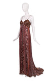 Oscar de la Renta Strapless Chiffon Evening Gown