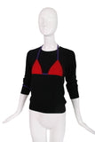 Sonia Rykiel Sweater w/Intarsia Bikini Top
