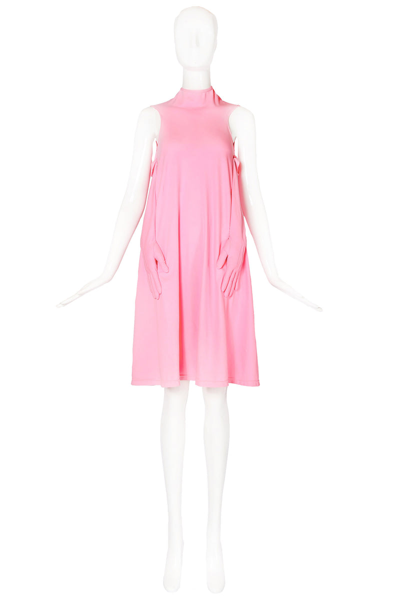 comme des garcons girl 25FWベロアワンピース　ピンク 2007 Comme des Garcons Pink Padded Glove Dress – Rachel Zabar Vintage