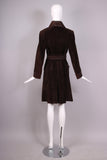 1970's Gucci Brown Suede Coat w/Sterling Tiger Motif