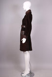 1970's Gucci Brown Suede Coat w/Sterling Tiger Motif