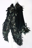 Bob Mackie Velvet Coat w/Feather Trim