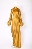 2004 Alexander McQueen Gold Draped Gown