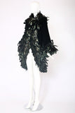 Bob Mackie Velvet Coat w/Feather Trim