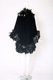 Bob Mackie Velvet Coat w/Feather Trim