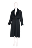 Chanel Black Cashmere Coat w/Velvet Trim