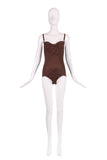 Dolce & Gabbana Brown Stretch Bodysuit w/Lace Insets