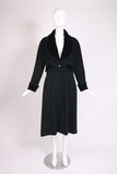 Chanel Black Cashmere Coat w/Velvet Trim