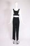 Yves Saint Laurent Black Smoking Pants w/Sequin Side Stripe