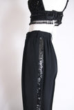 Yves Saint Laurent Black Smoking Pants w/Sequin Side Stripe