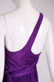 Halston Purple Silk Single Shoulder Silk Evening Gown