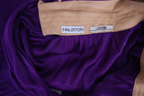 Halston Purple Silk Single Shoulder Silk Evening Gown