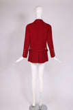 Chanel Red Wool Boucle Double-Breasted Jacket