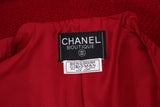 Chanel Red Wool Boucle Double-Breasted Jacket