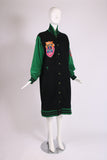 Kansai Yamamoto Oversized Black & Green Varsity Jacket
