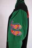 Kansai Yamamoto Oversized Black & Green Varsity Jacket