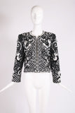 Givenchy Haute Couture Black & White Beaded & Embroidered Jacket No.69025