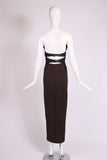 Jean Paul Gaultier Brown Strapless Column Dress w/Buckled Back Straps