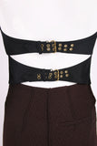 Jean Paul Gaultier Brown Strapless Column Dress w/Buckled Back Straps