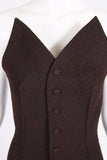 Jean Paul Gaultier Brown Strapless Column Dress w/Buckled Back Straps