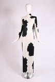 Bob Mackie Black & White Beaded Evening Gown