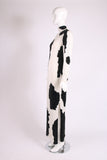 Bob Mackie Black & White Beaded Evening Gown