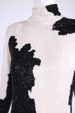 Bob Mackie Black & White Beaded Evening Gown