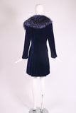 Jacques Fath Purple Velvet Coat w/Fur Collar