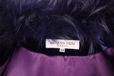 Jacques Fath Purple Velvet Coat w/Fur Collar