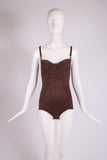 Dolce & Gabbana Brown Stretch Bodysuit w/Lace Insets