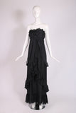 Yves Saint Laurent Black Strapless Gown