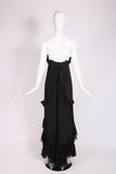 Yves Saint Laurent Black Strapless Gown