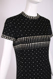1966 Geoffrey Beene Black Studded Cocktail Dress