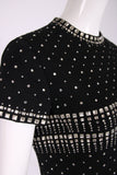 1966 Geoffrey Beene Black Studded Cocktail Dress