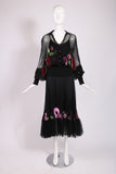 Galliano for Christian Dior Silk 3-Piece w/Velvet Floral Motif