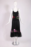 Galliano for Christian Dior Silk 3-Piece w/Velvet Floral Motif