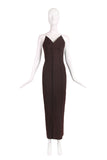 Jean Paul Gaultier Brown Strapless Column Dress w/Buckled Back Straps