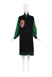 Kansai Yamamoto Oversized Black & Green Varsity Jacket