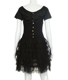 1980's Chanel Black Silk & Lace Cocktail Dress