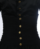 1980's Chanel Black Silk & Lace Cocktail Dress