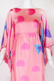 Hanae Mori Exotic Bird Motif Maxi Dress