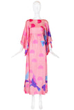 Hanae Mori Exotic Bird Motif Maxi Dress