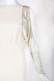 1930's Off-White Bias Cut Goddess Gown