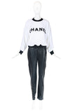Chanel Black Calfskin Leather Pants c.2003