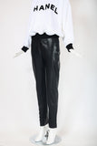 Chanel Black Calfskin Leather Pants c.2003