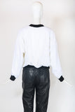 Rare Chanel White Terry Cloth Top Emblazoned with "Chanel" in Black Letters ca.1991