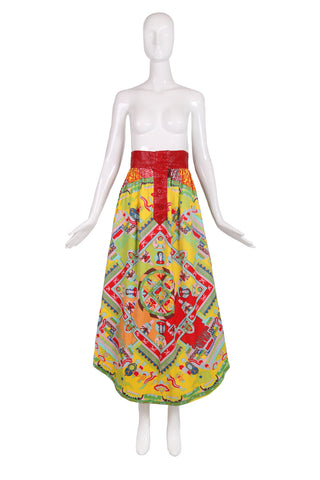 1970's Lanvin 'Buddha' Theme Maxi Skirt