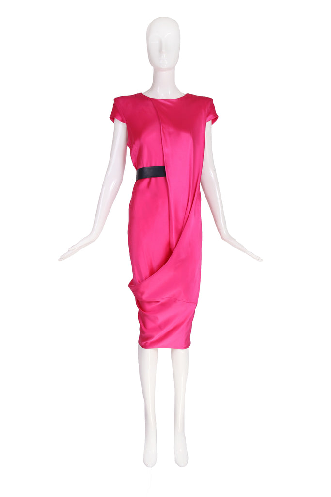 2007 Alexander McQueen Pink Silk Draped Dress – Rachel Zabar Vintage 2007 Alexander McQueen Pink Silk Draped Dress – Rachel Zabar Vintage